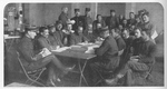 French Officers Studying in the Dining Room at Halle-am-Saal