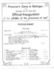 Program for the Opening of the YMCA Hall at Goettingen