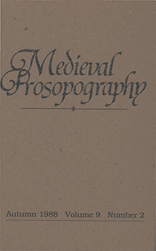 Cover of Medieval Prosopography 9.2 (1988)
