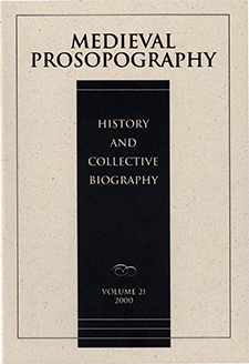 Cover of Medieval Prosopography 21.1 (2000)