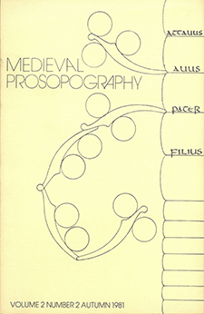 Cover of Medieval Prosopography 2.2 (1981)