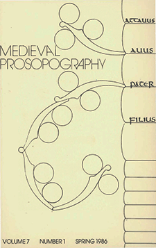 Cover of Medieval Prosopography 7.1 (1986)