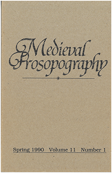 Cover of Medieval Prosopography 11.1 (1990)