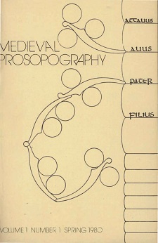 Cover of Medieval Prosopography 1.1 (1980)