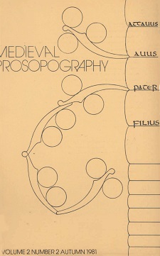 Cover of Medieval Prosopography 2.2 (1981)