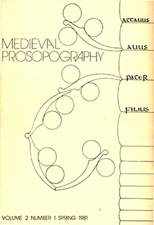 Cover of Medieval  Prosopography 2.1 (1981)