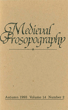 Cover of Medieval Prosopography 14.2 (1993)