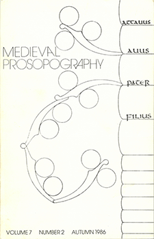 Cover of Medieval Prosopography 7.2 (1986)