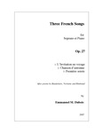 Three French Songs for Soprano et Piano
