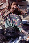 Girl drinking tea in rural Boir Ahmad by Reinhold Loeffler