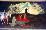 Mural depicting martyrdom and anti-Western sentiment by Reinhold Loeffler