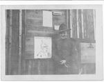 Private Hess with One of His Cartoons at Rastatt by Anonymous