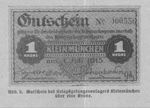 One Krone Script Bank Note from Kleinmuenchen by Anonymous